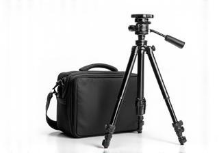 Camera bag and tripod representing accessories