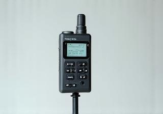Portable audio recorder on a stand